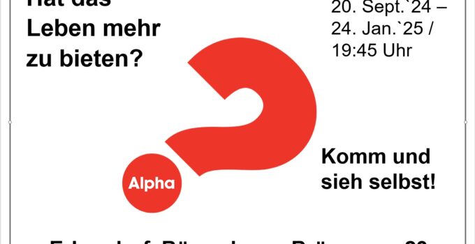 Alphakurs-Start in Erbendorf / 20. September!